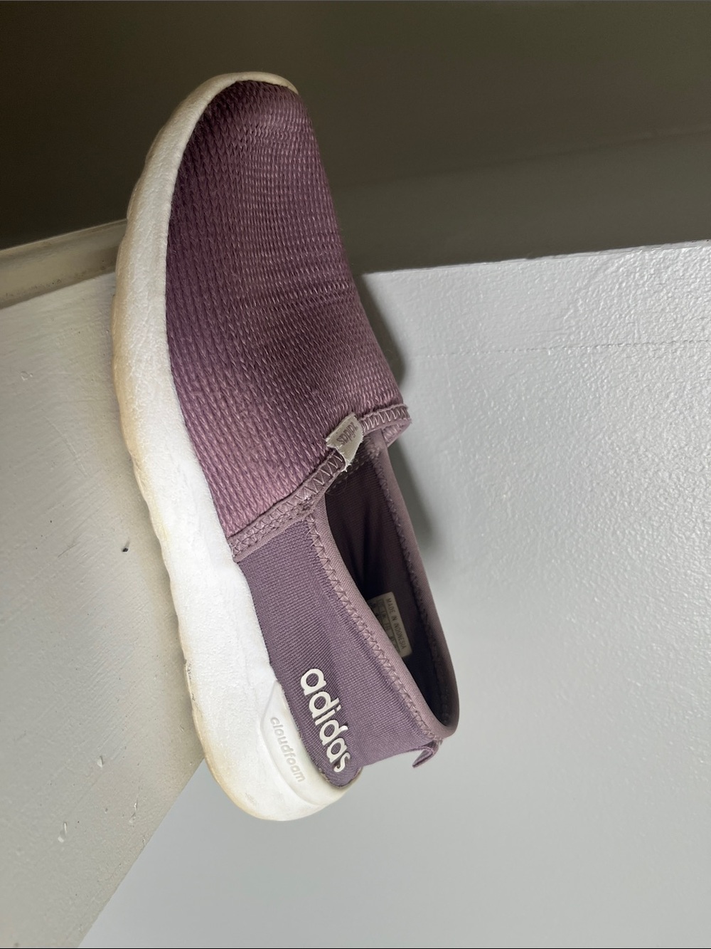 adidas Slip-On Sneaker in Mauve with White Sole